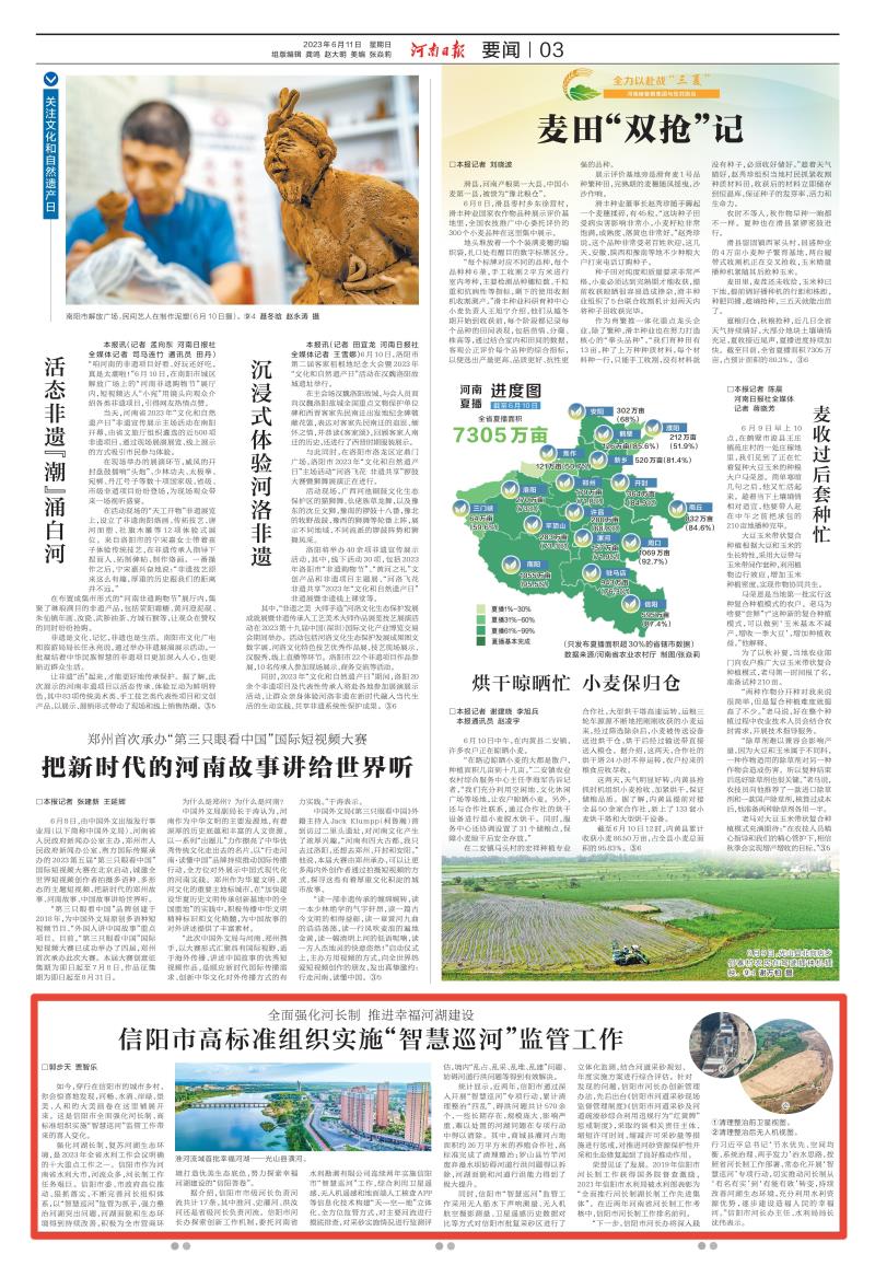 河南日报》对mksport参与的信阳市市级河流“智慧巡河”监管项目进行宣传报道